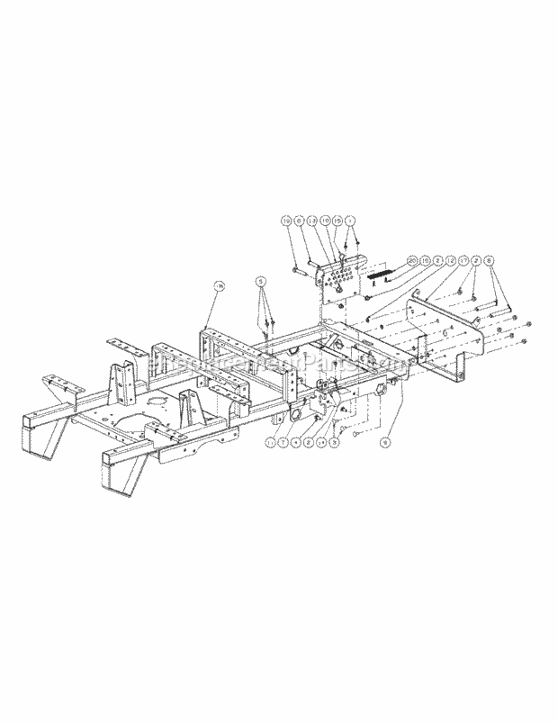 Frame Assembly (2008 & Before) Diagram and Parts List for M60-KH 53AH8CT6050 Cub Cadet Sprayer